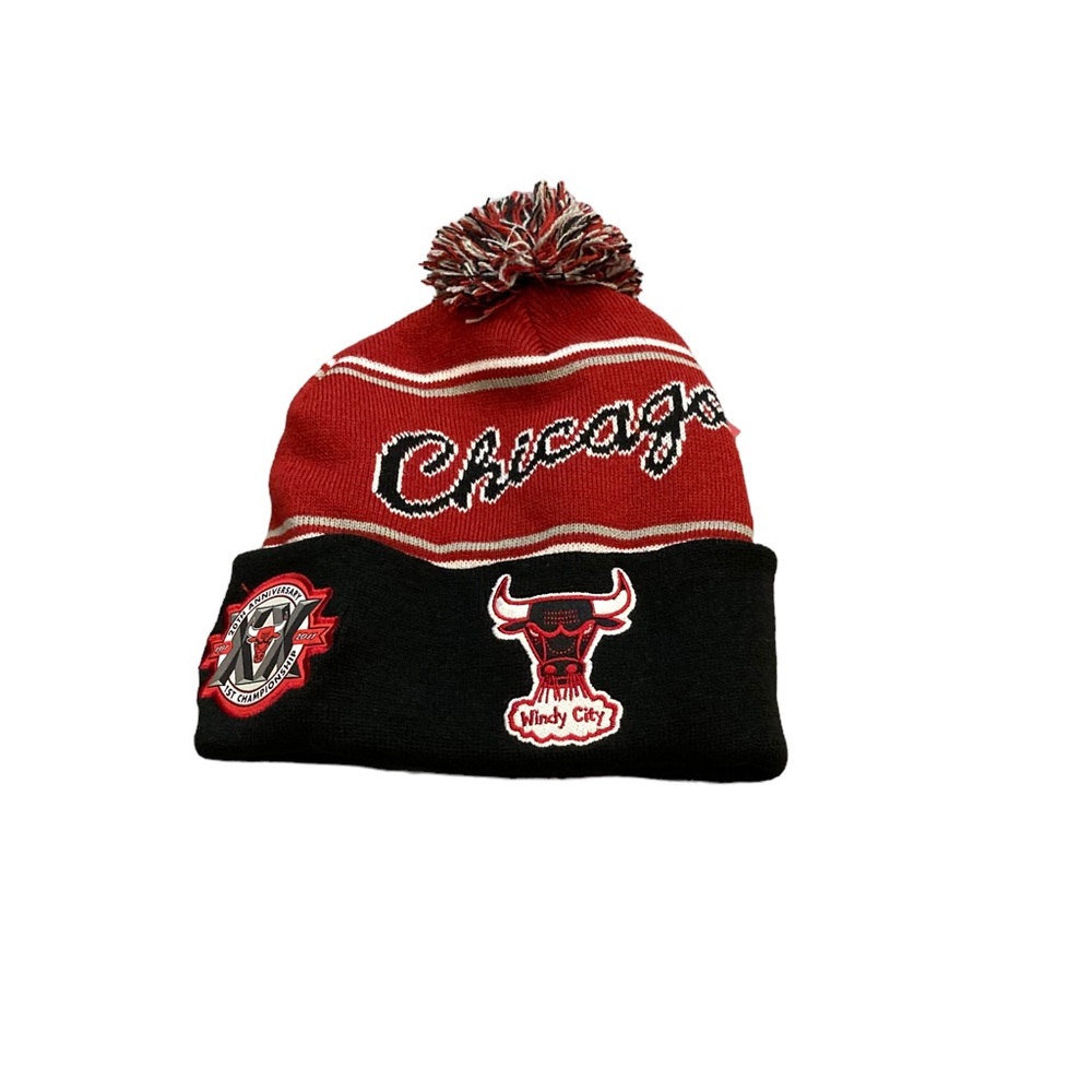 Chicago Bulls Mitchell & Ness Pom Beanie Hat‎ Cap